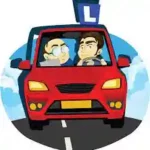 Afbeelding rijexamen lesauto en examinator